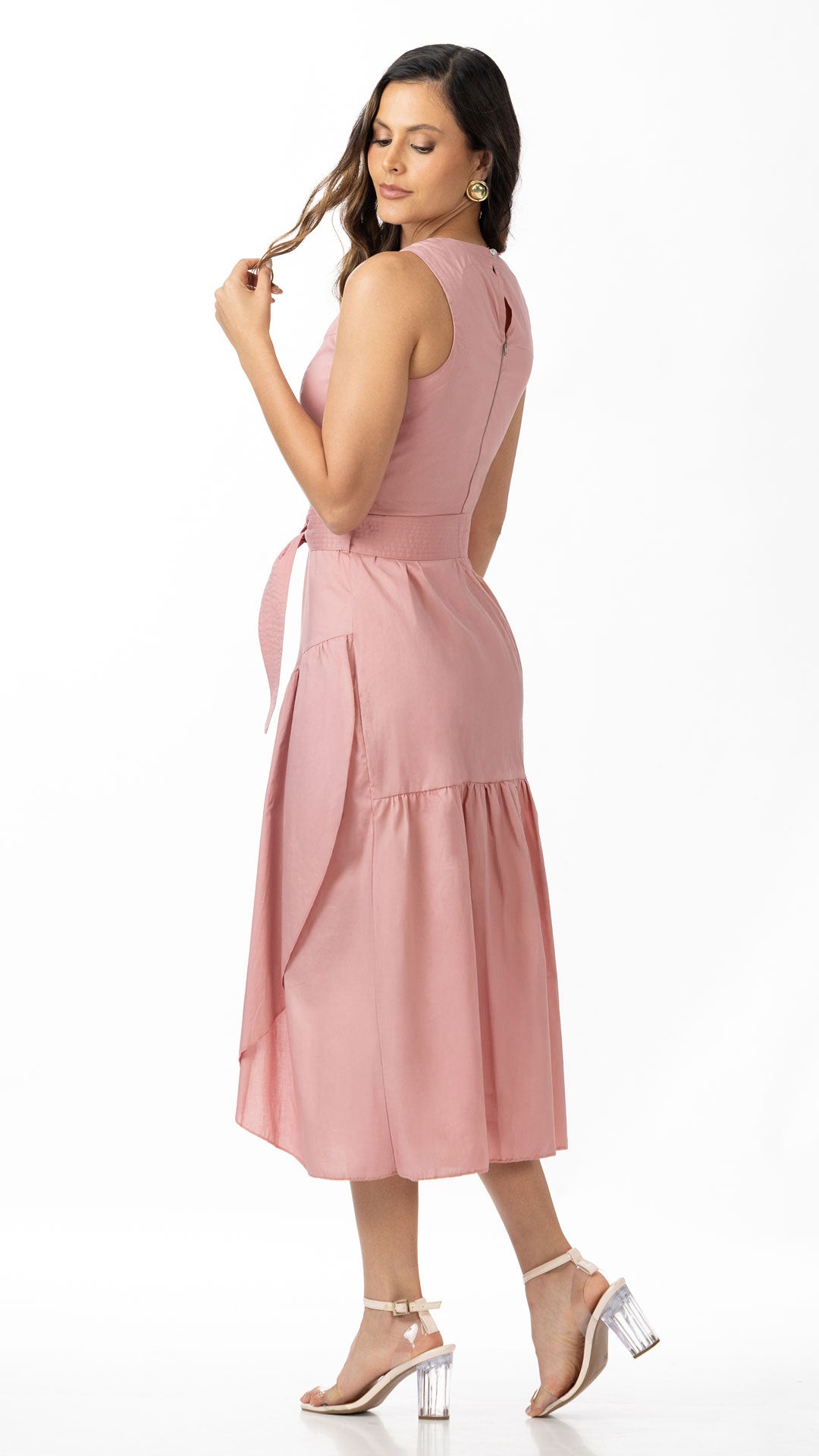 P74564 VESTIDO POPELINA PALO ROSA