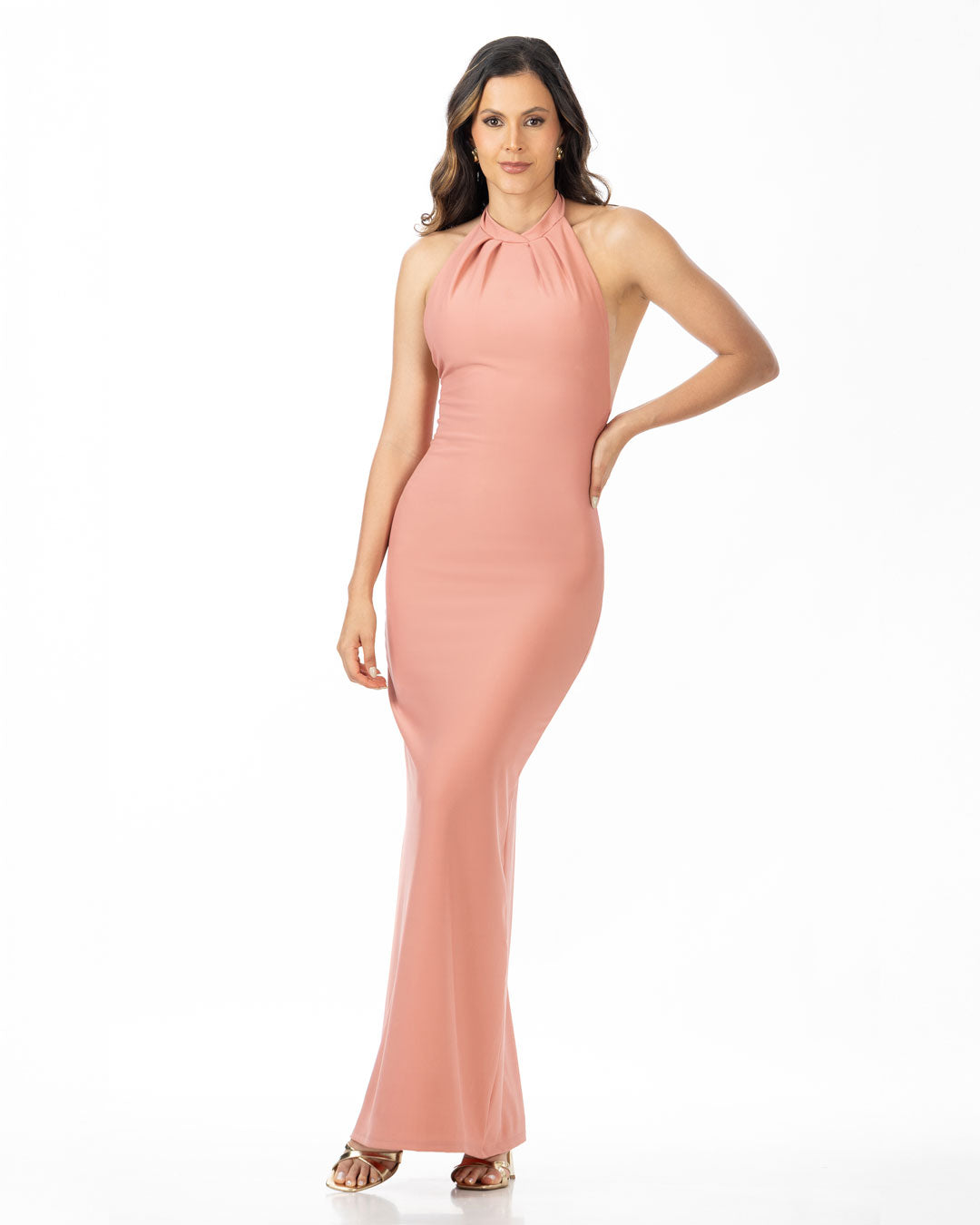 P74568 VESTIDO NOCHES DE VIENA SALMON