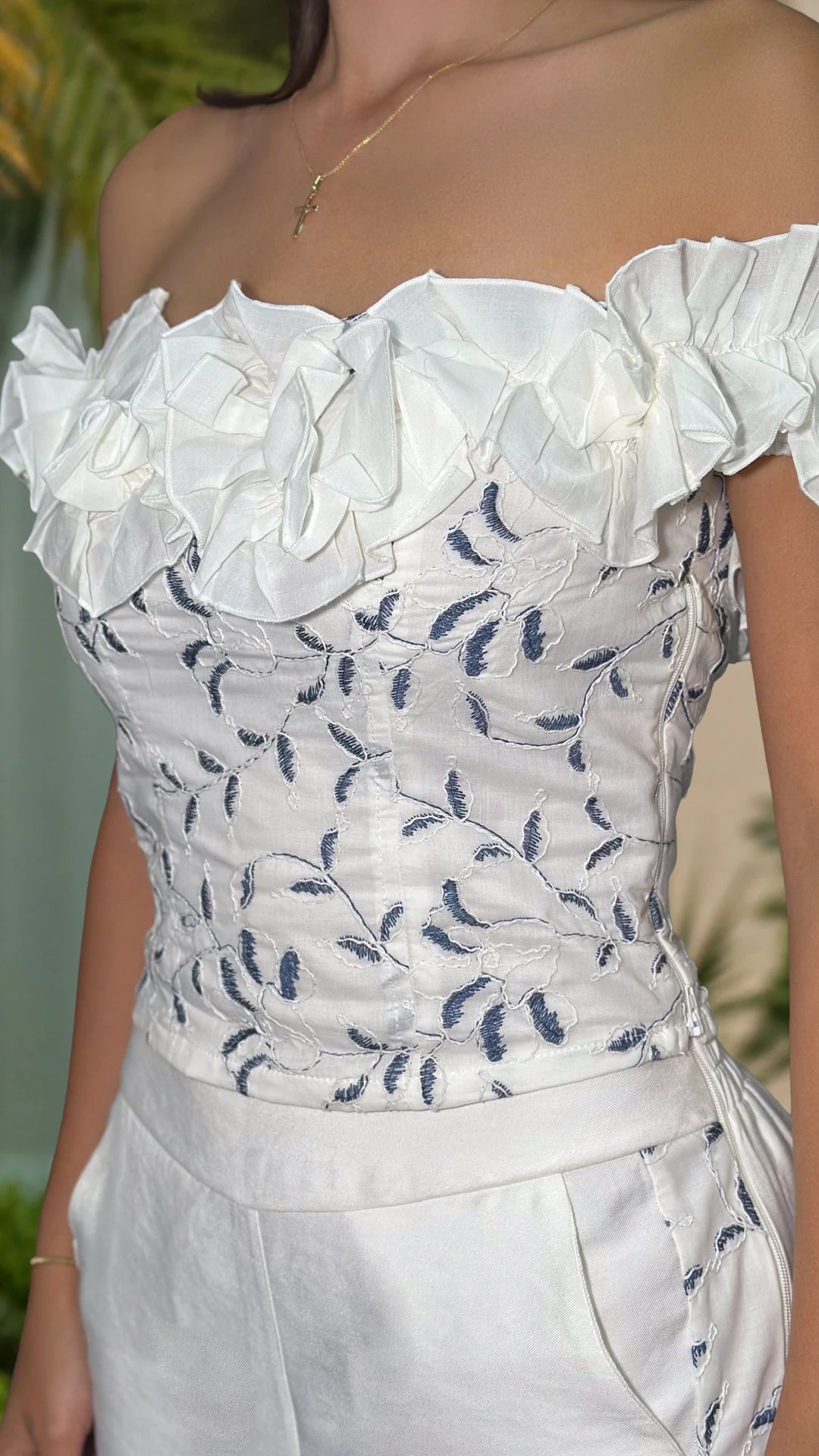 P74571 CONJUNTO OPAL BORDADO MARFIL