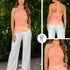 P74584 CONJUNTO CHIFON ESTAMPADO NARANJA