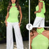 P74584 CONJUNTO CHIFON ESTAMPADO VERDE