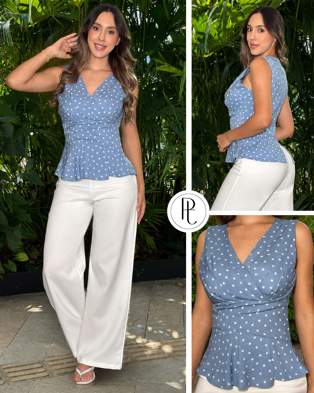 P74592 CONJUNTO CHALIS ESTAMPADO AZUL CLARO