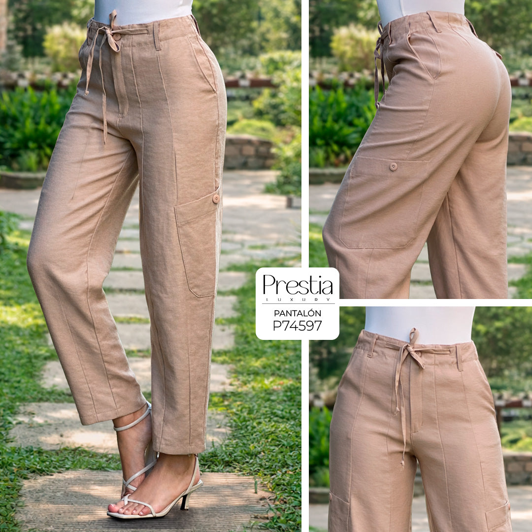 P74597 PANTALON FLOW CAMEL