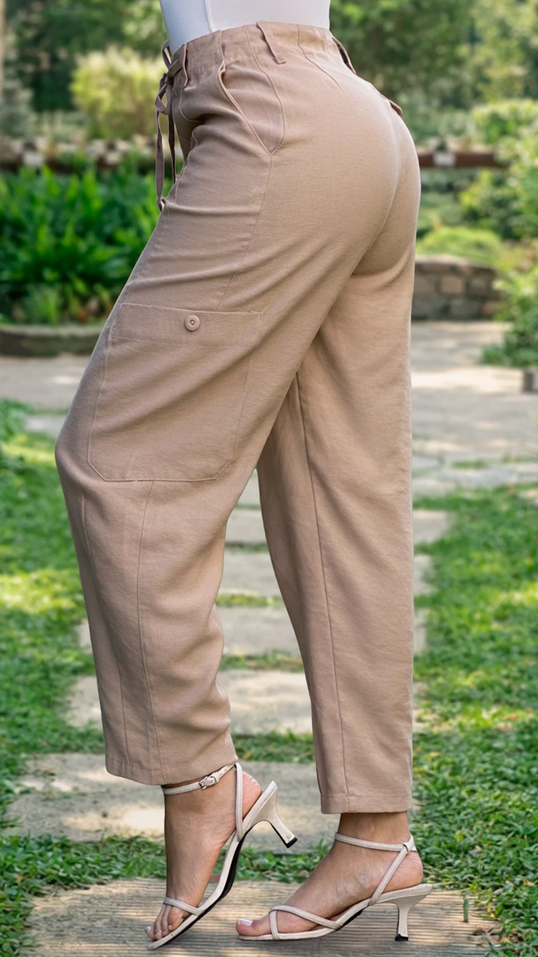 P74597 PANTALON FLOW CAMEL