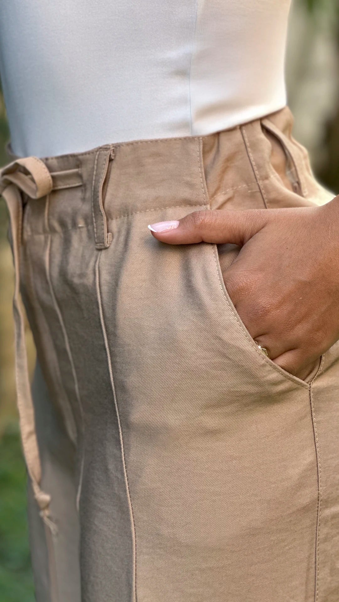 P74597 PANTALON FLOW CAMEL