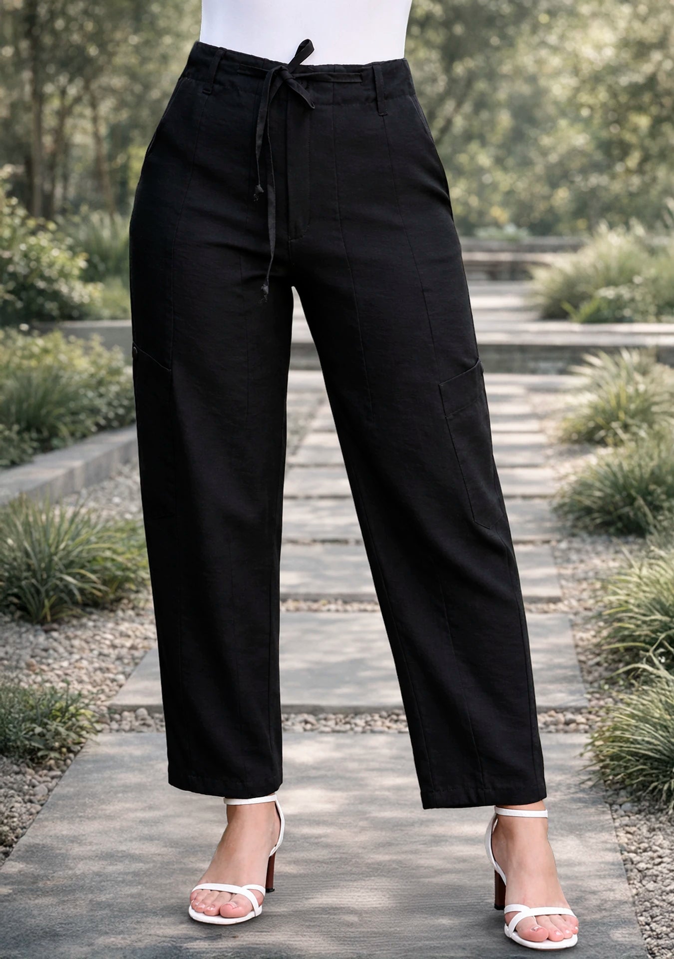 P74597 PANTALON FLOW NEGRO