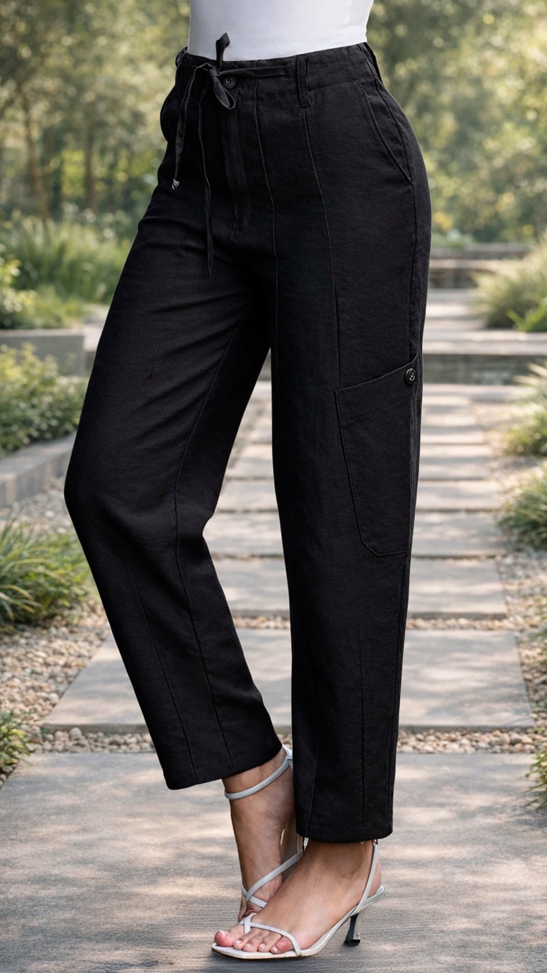 P74597 PANTALON FLOW NEGRO