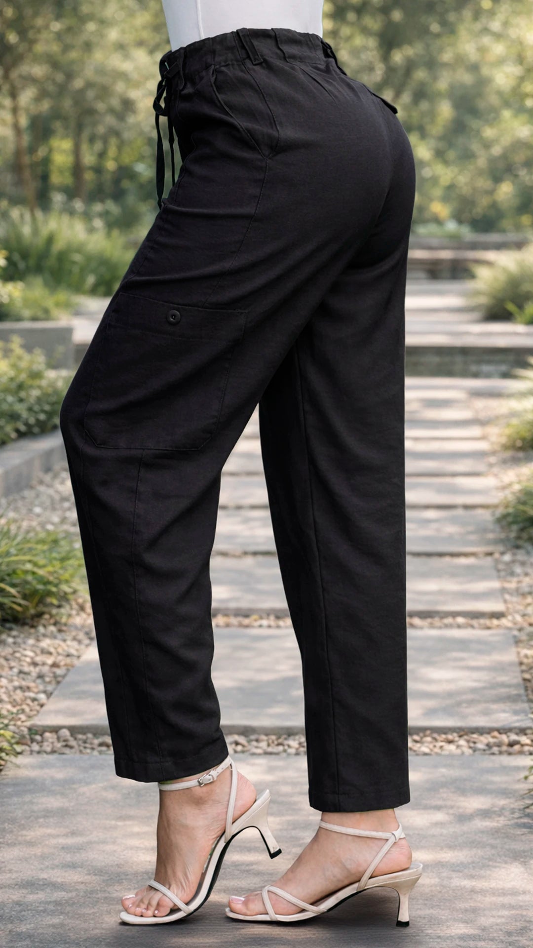 P74597 PANTALON FLOW NEGRO