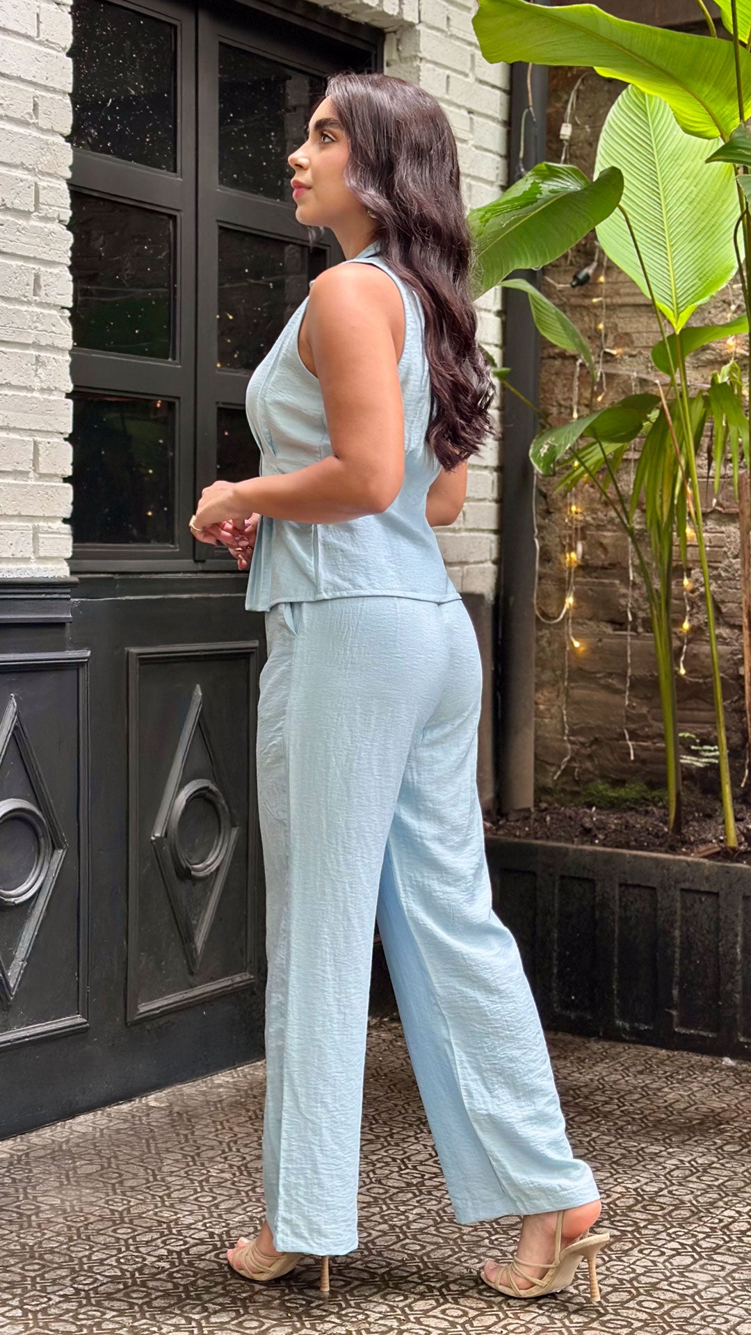 P74605 CONJUNTO LINO CREPE AZUL