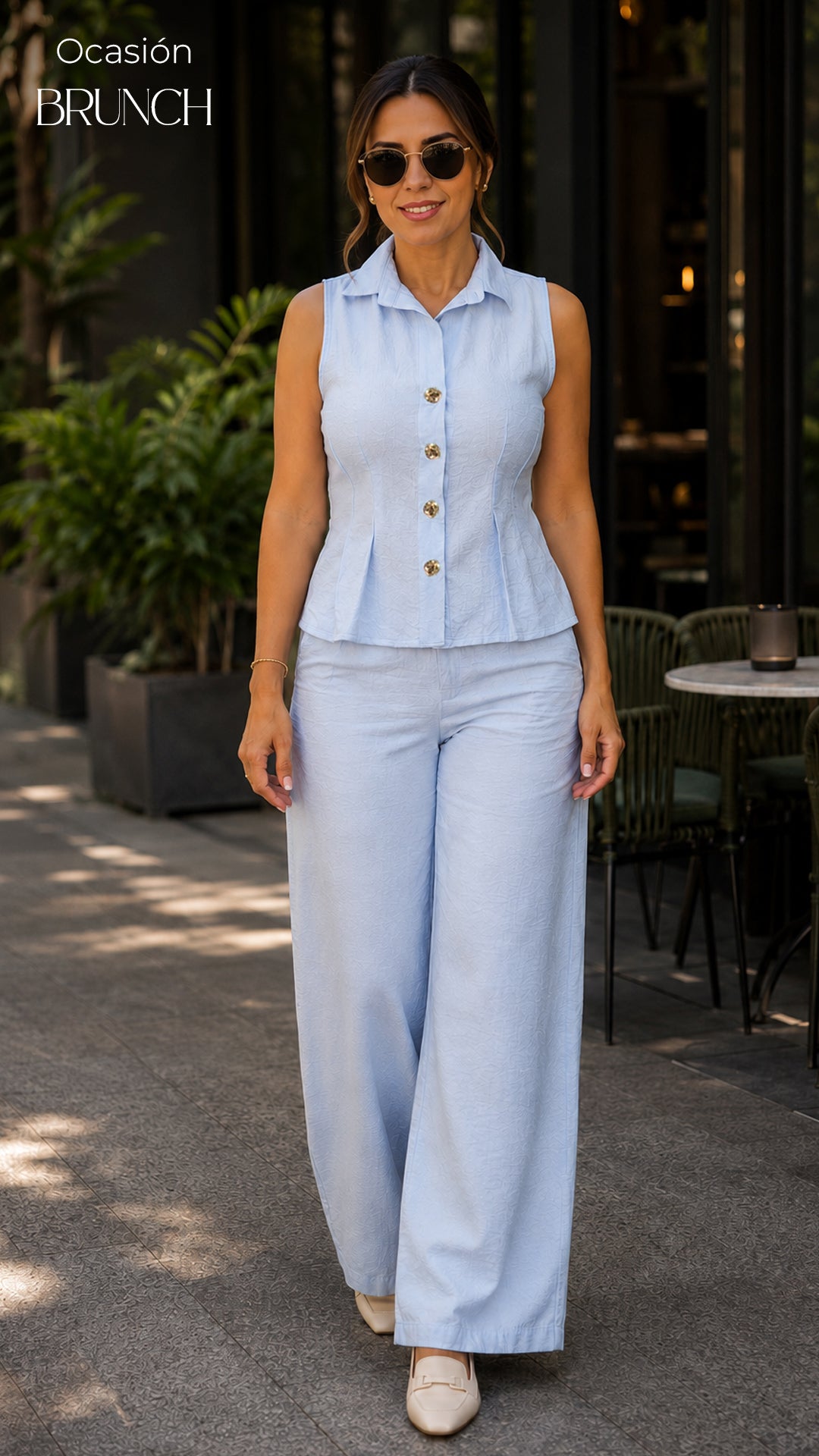 P74605 CONJUNTO LINO CREPE AZUL