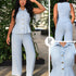 P74605 CONJUNTO LINO CREPE AZUL