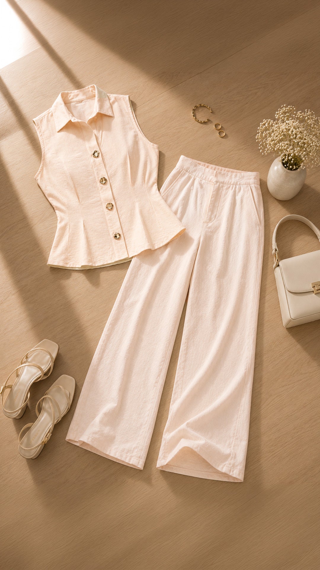 P74605 CONJUNTO LINO POLIESTER MANDARINA