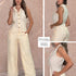 P74605 CONJUNTO LINO POLIESTER MANDARINA