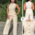 P74605 CONJUNTO LINO POLIESTER MANDARINA