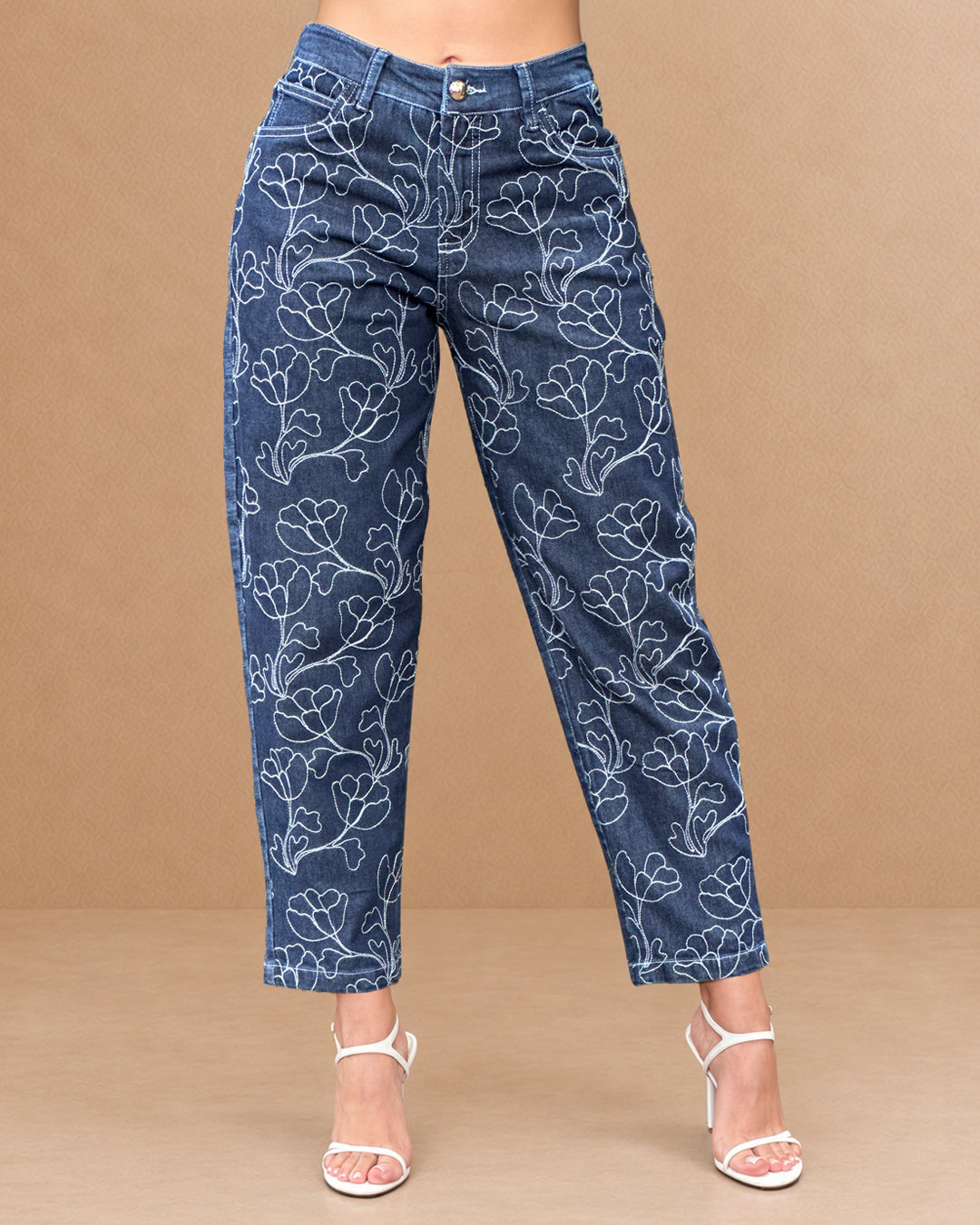 P74628 PANTALÓN INDIGO BORDADO AZUL