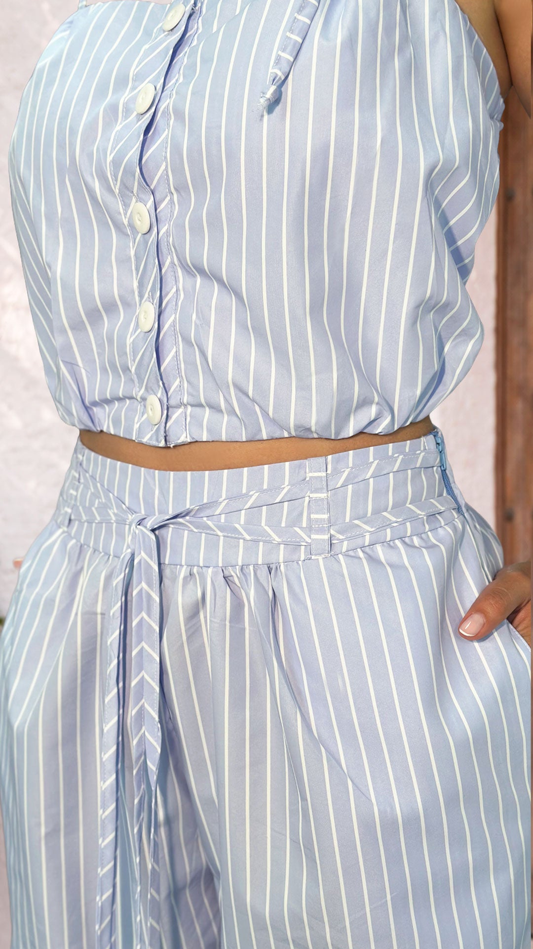 P74649 CONJUNTO POPELINA RAYAS AZUL