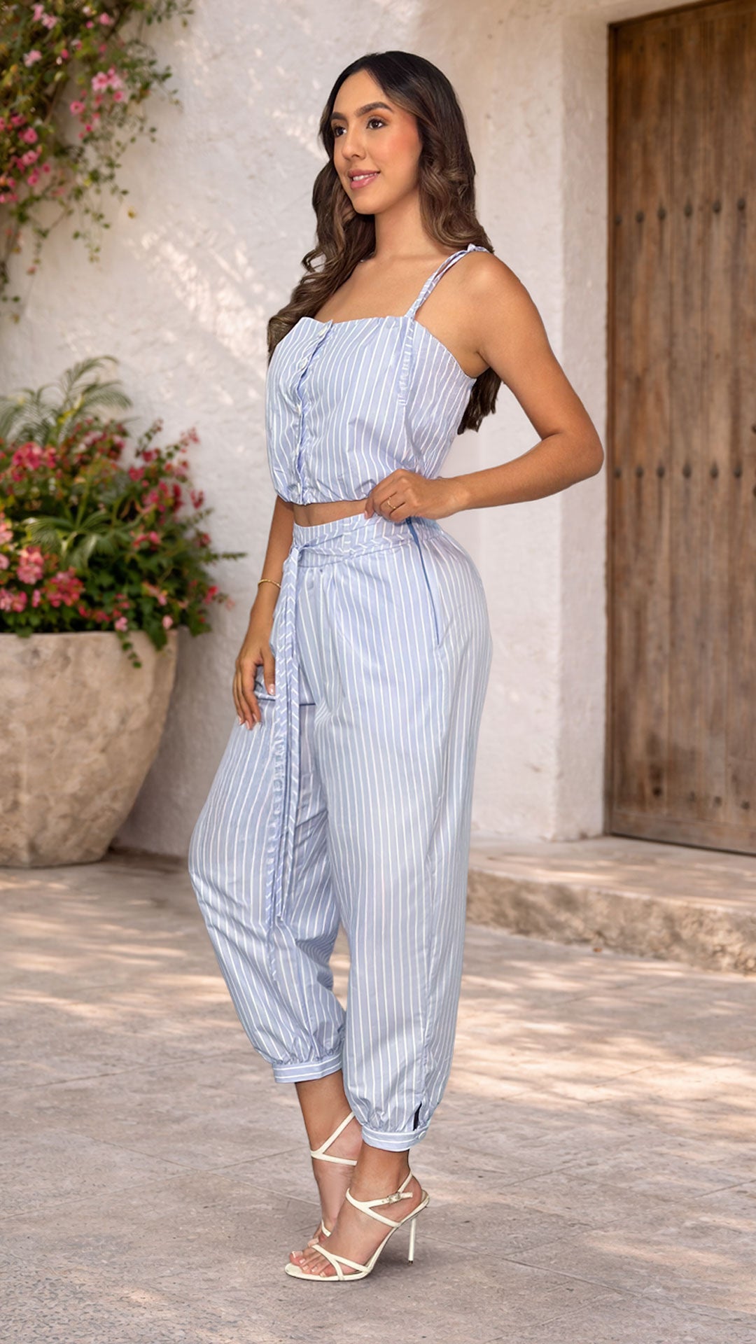 P74649 CONJUNTO POPELINA RAYAS AZUL