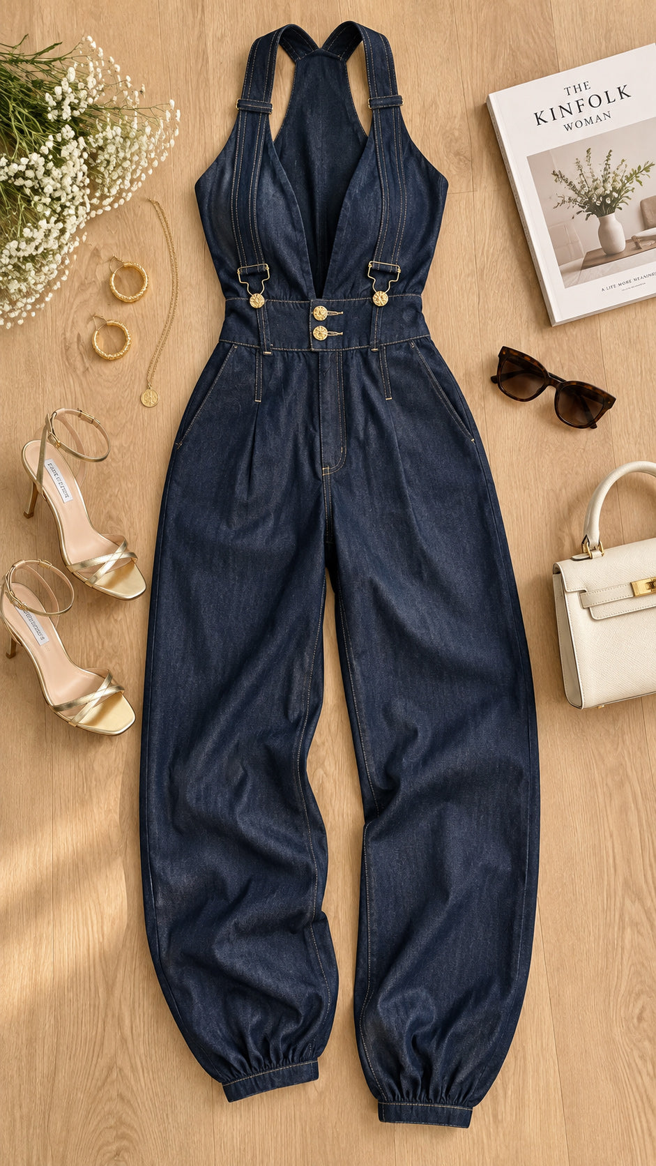 P74653 ENTERIZO CHAMBRAY AZUL