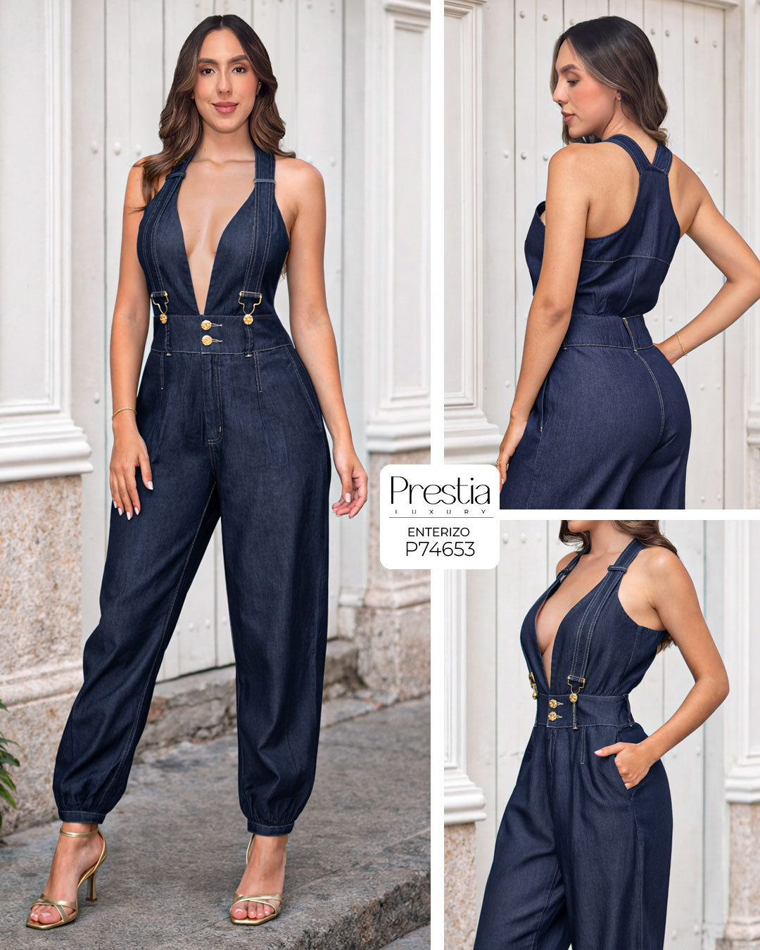 P74653 ENTERIZO CHAMBRAY AZUL