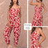 P74661 ENTERIZO LINO ESTAMPADO ROJO