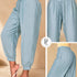 P74680 PANTALON LINO POLIESTER AZUL