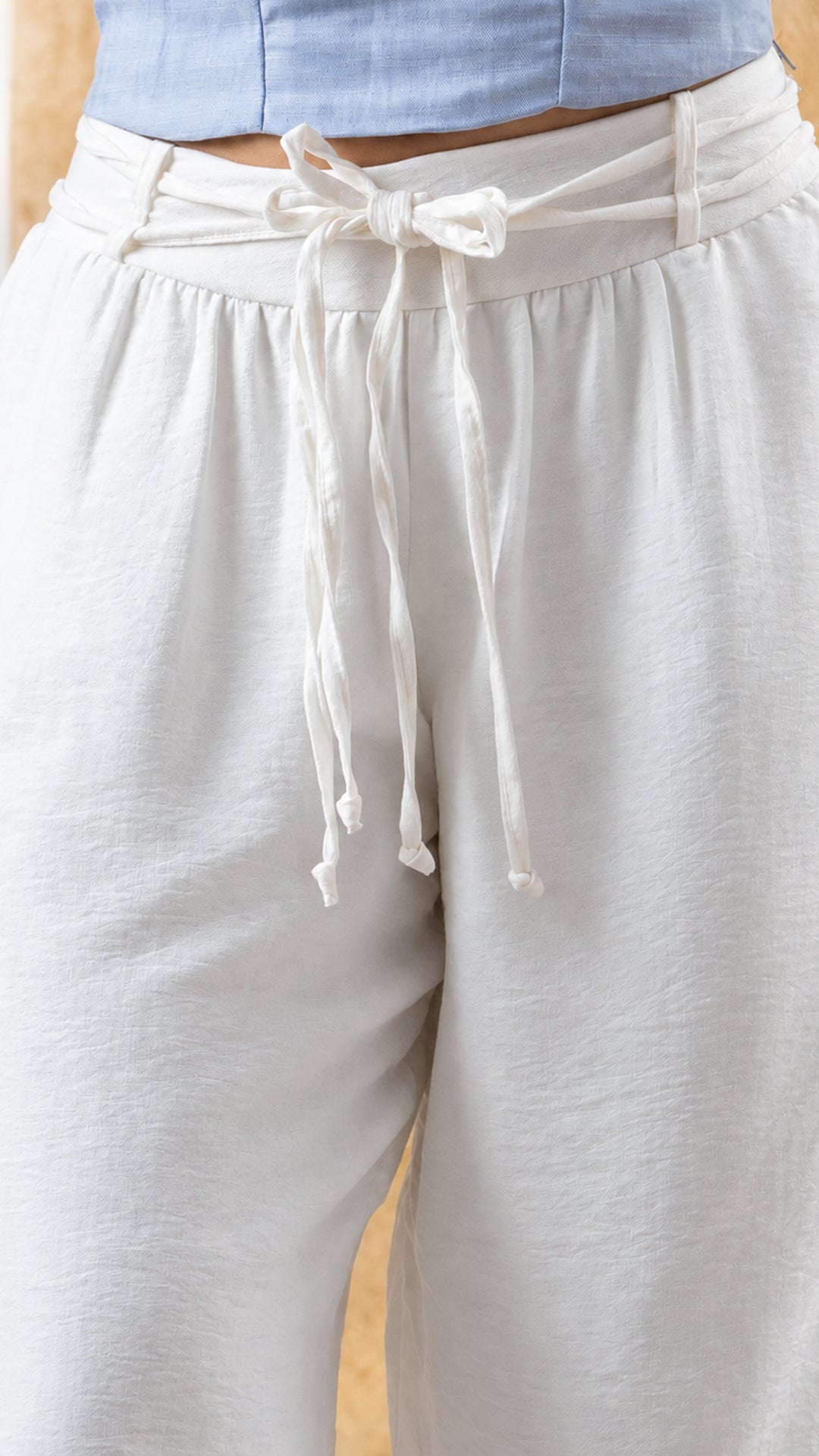 P74680 PANTALON LINO POLIESTER MARFIL