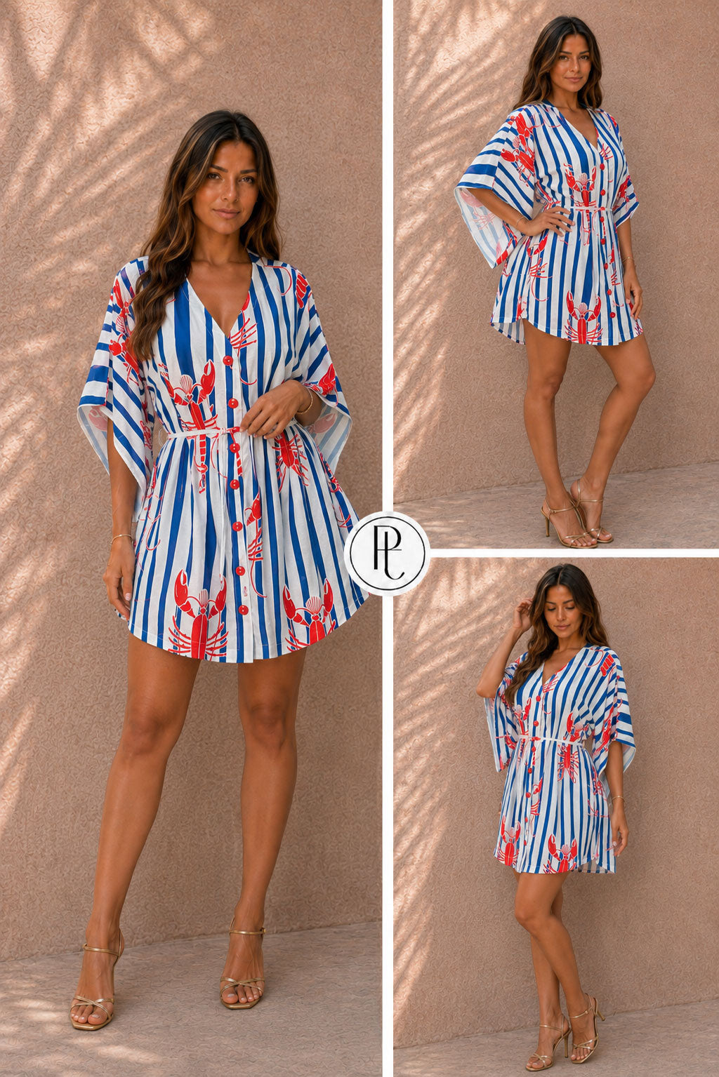 P74686 VESTIDO LINO CANGREJO