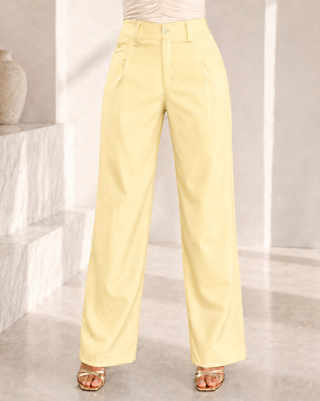 P74688 PANTALON NOCHES DE VIENA AMARILLO