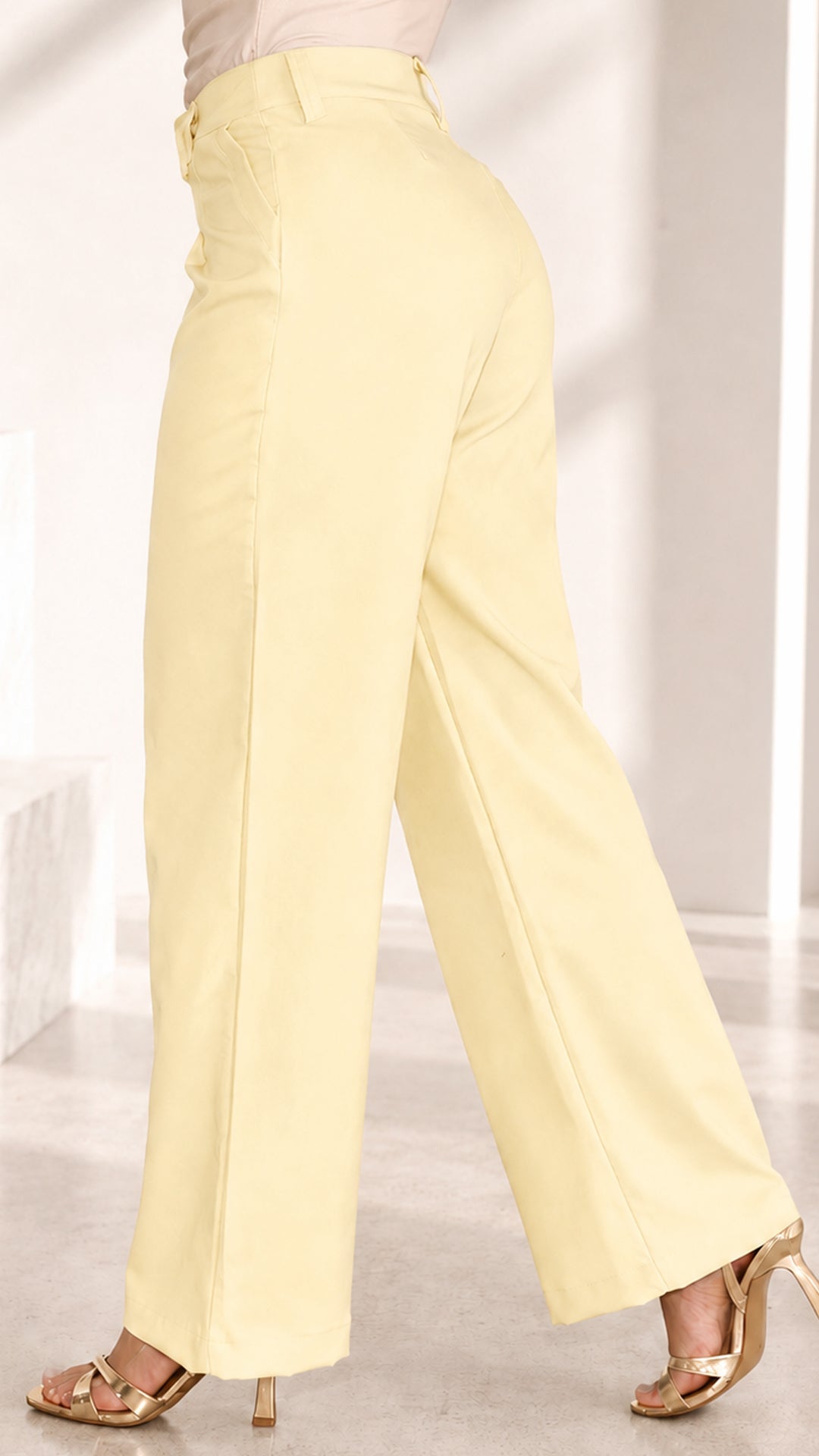 P74688 PANTALON NOCHES DE VIENA AMARILLO