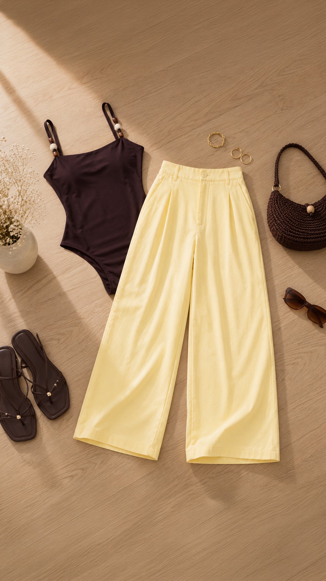 P74688 PANTALON NOCHES DE VIENA AMARILLO