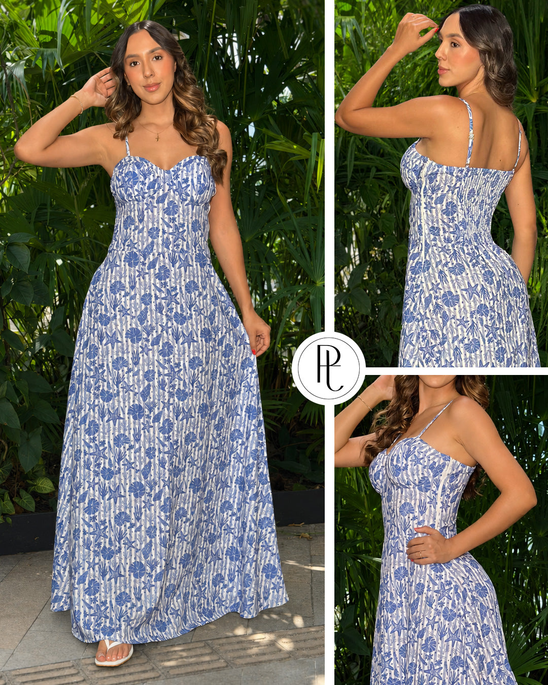 P74692 VESTIDO LINO AZUL