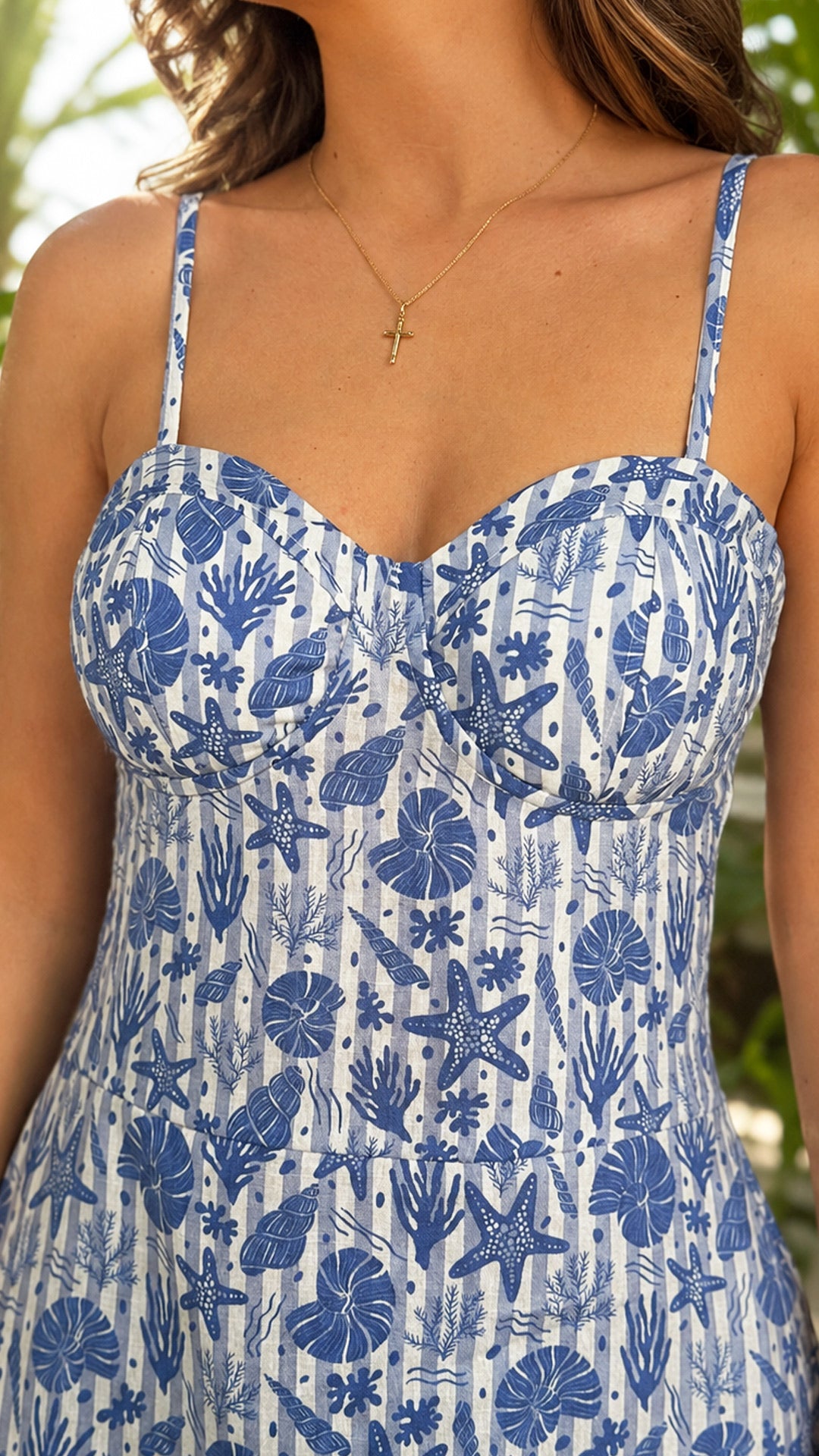 P74692 VESTIDO LINO AZUL