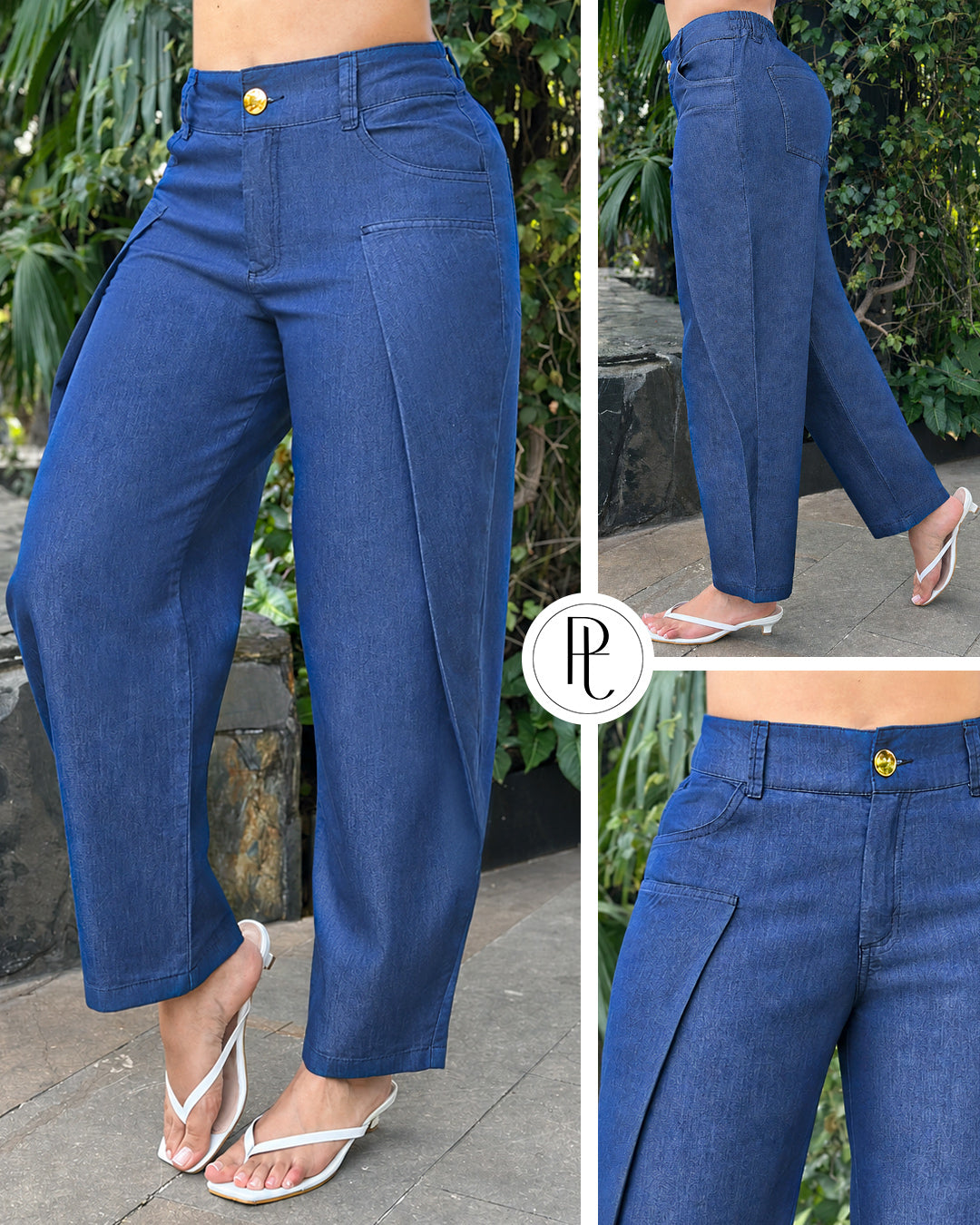 P74700 PANTALON CHAMBRAY AZUL
