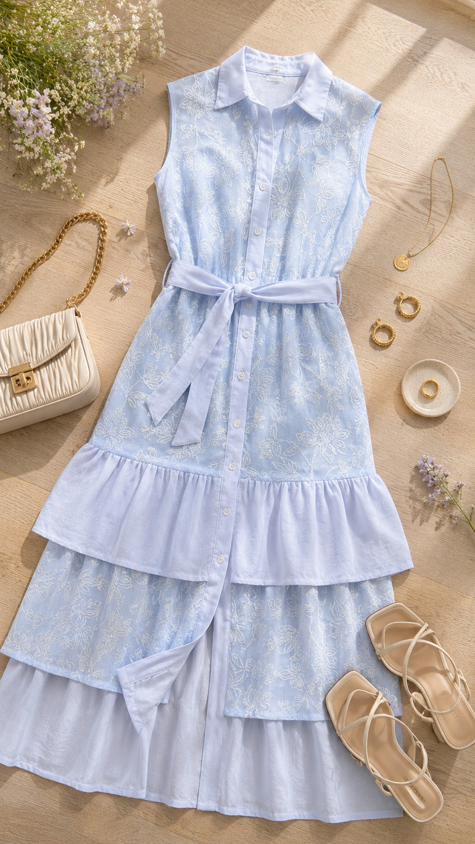 P74703 VESTIDO LINO AZUL