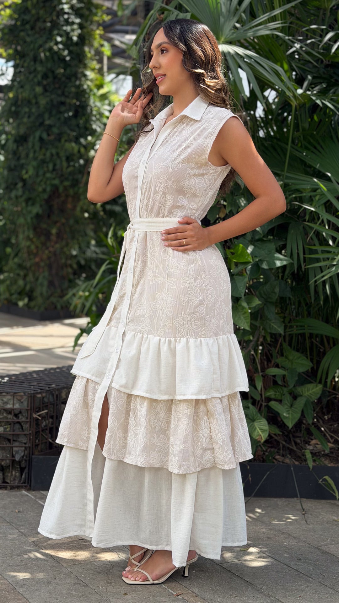 P74703 VESTIDO LINO AMARILLO