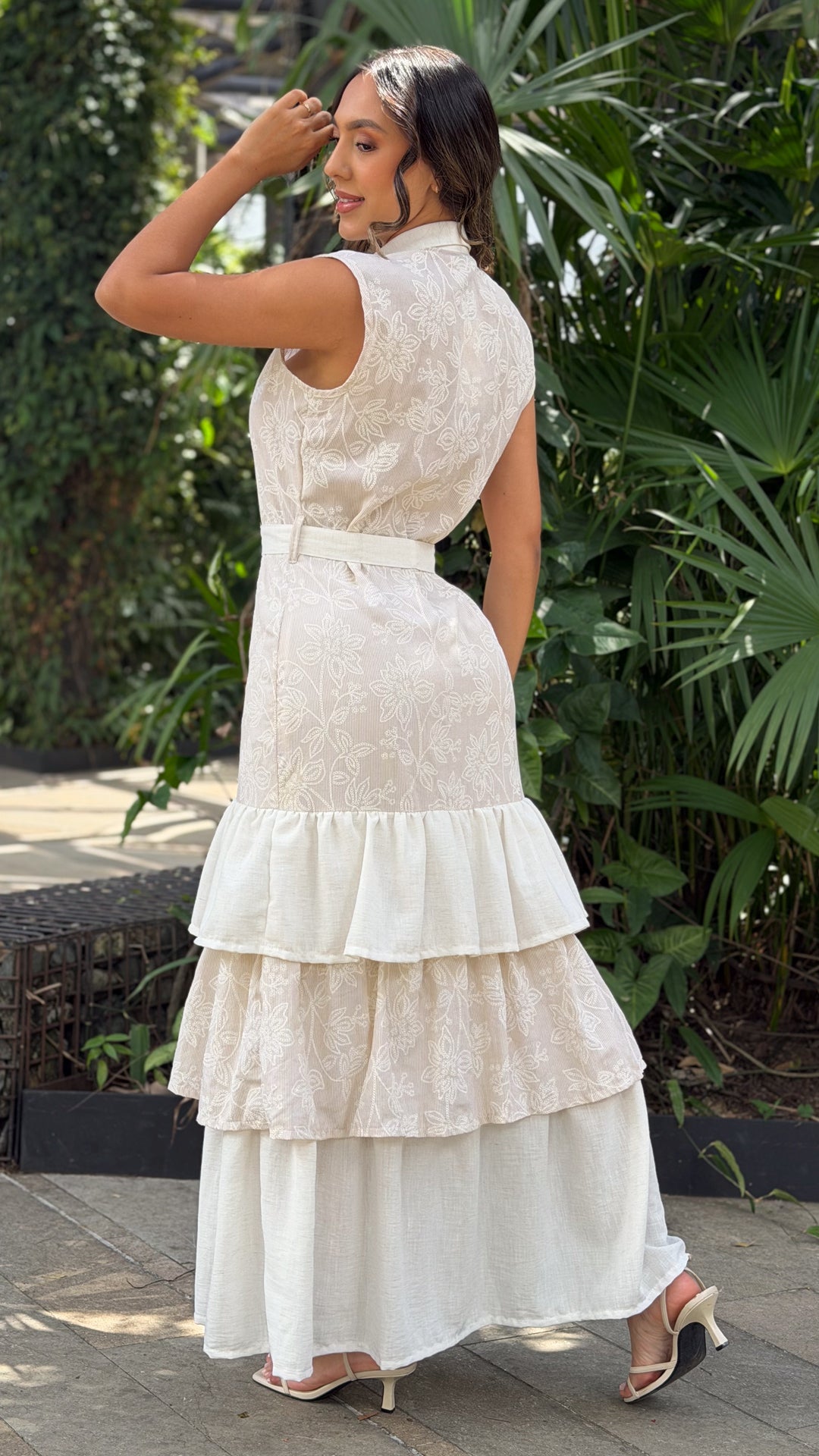 P74703 VESTIDO LINO AMARILLO