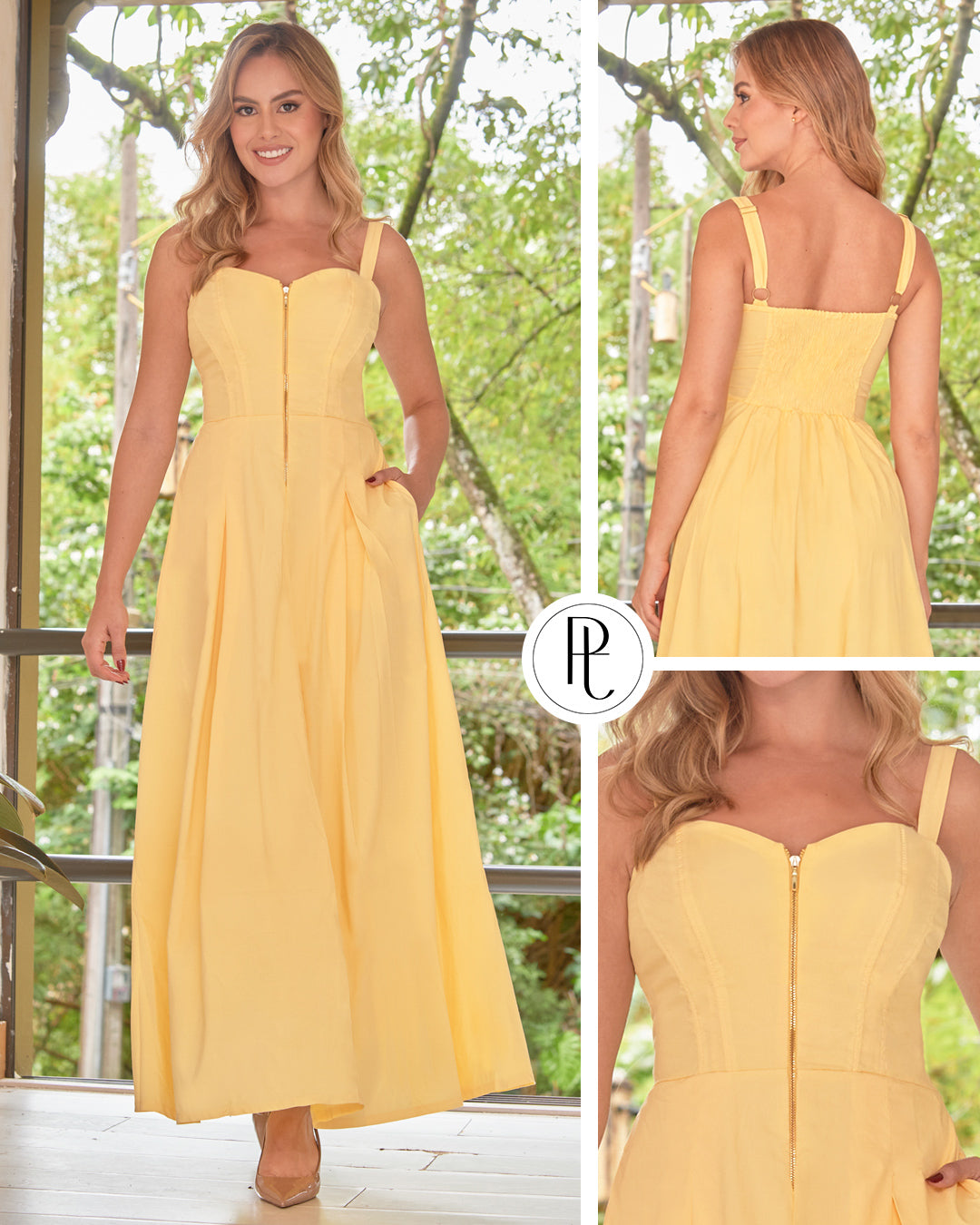 P74706 VESTIDO POPELINA AMARILLO