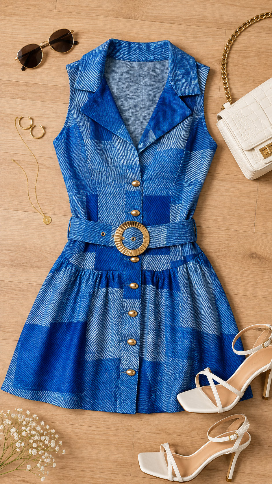 P74709 VESTIDO BENGALINA AZUL