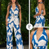 P74713 ENTERIZO LINO ESTAMPADO AZUL