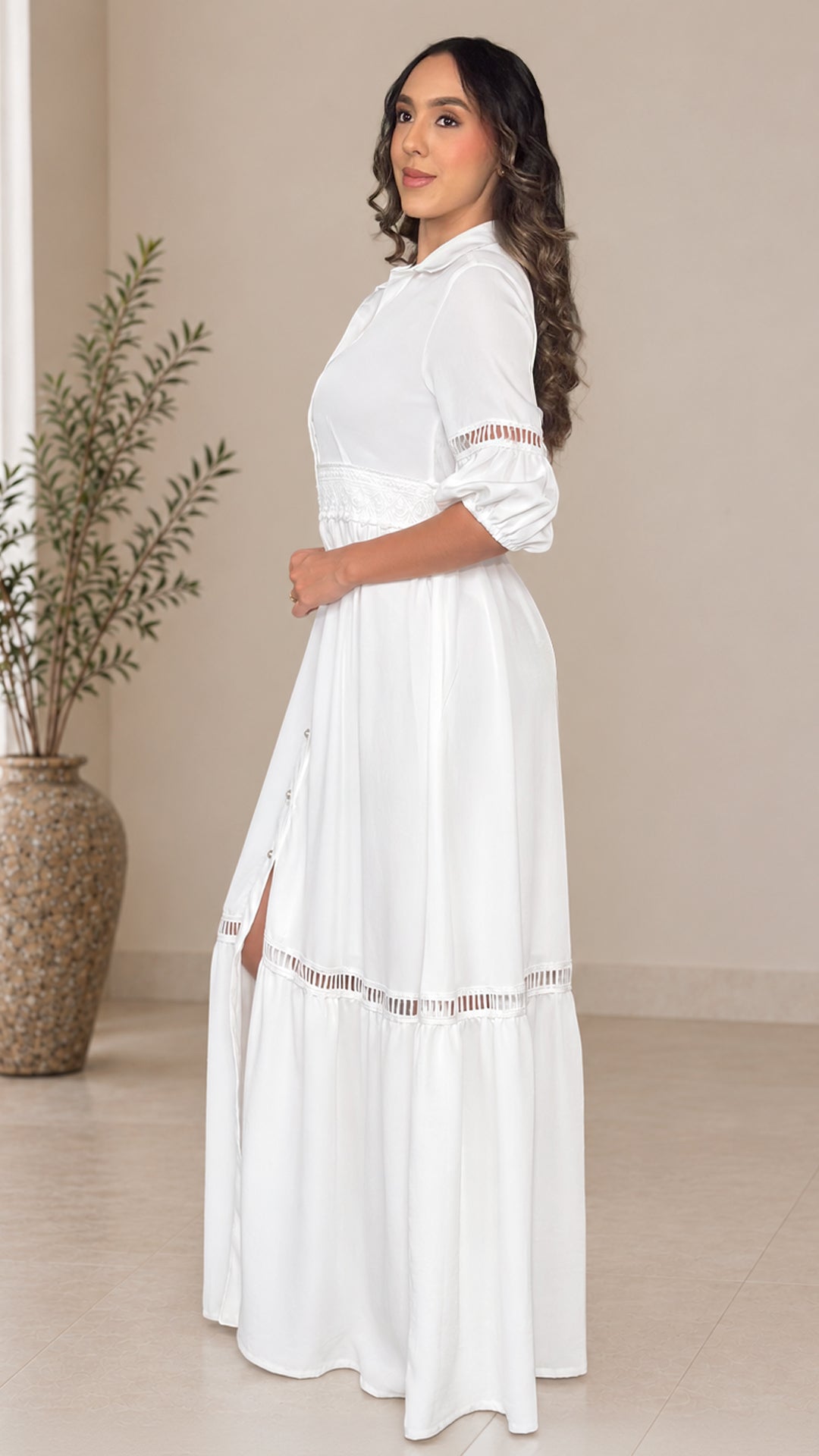 P74717 VESTIDO CELINE MARFIL