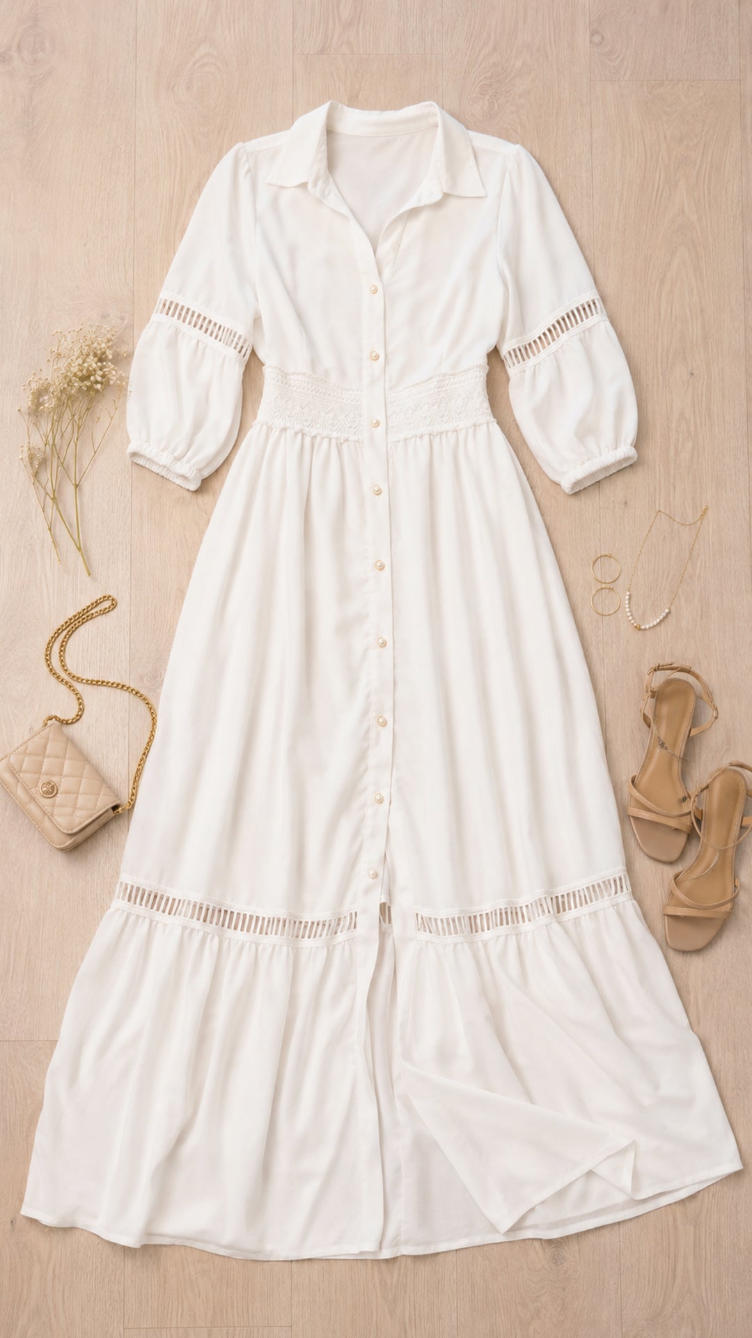 P74717 VESTIDO CELINE MARFIL