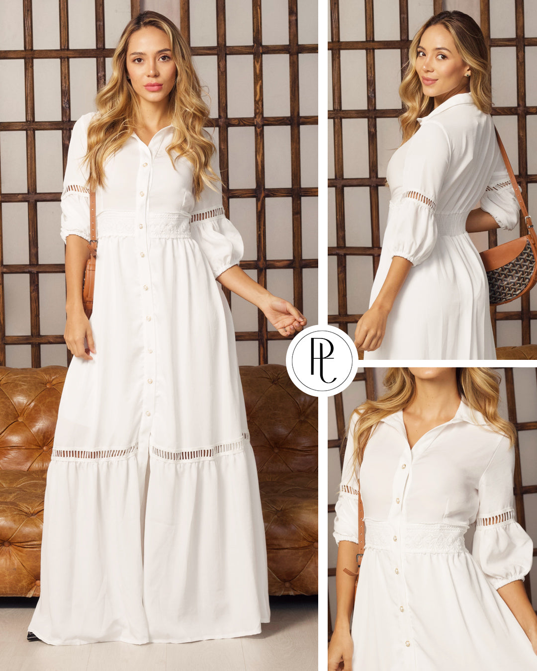 P74717 VESTIDO CELINE MARFIL