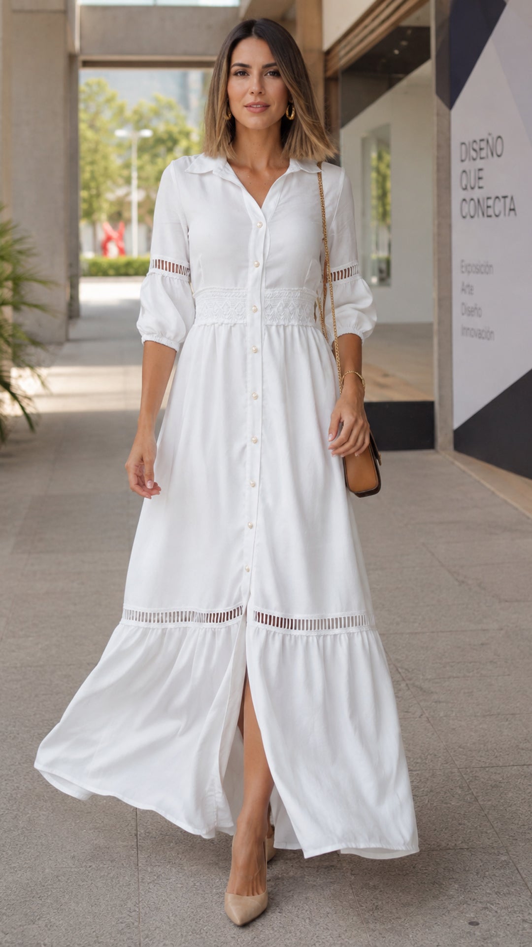 P74717 VESTIDO CELINE MARFIL