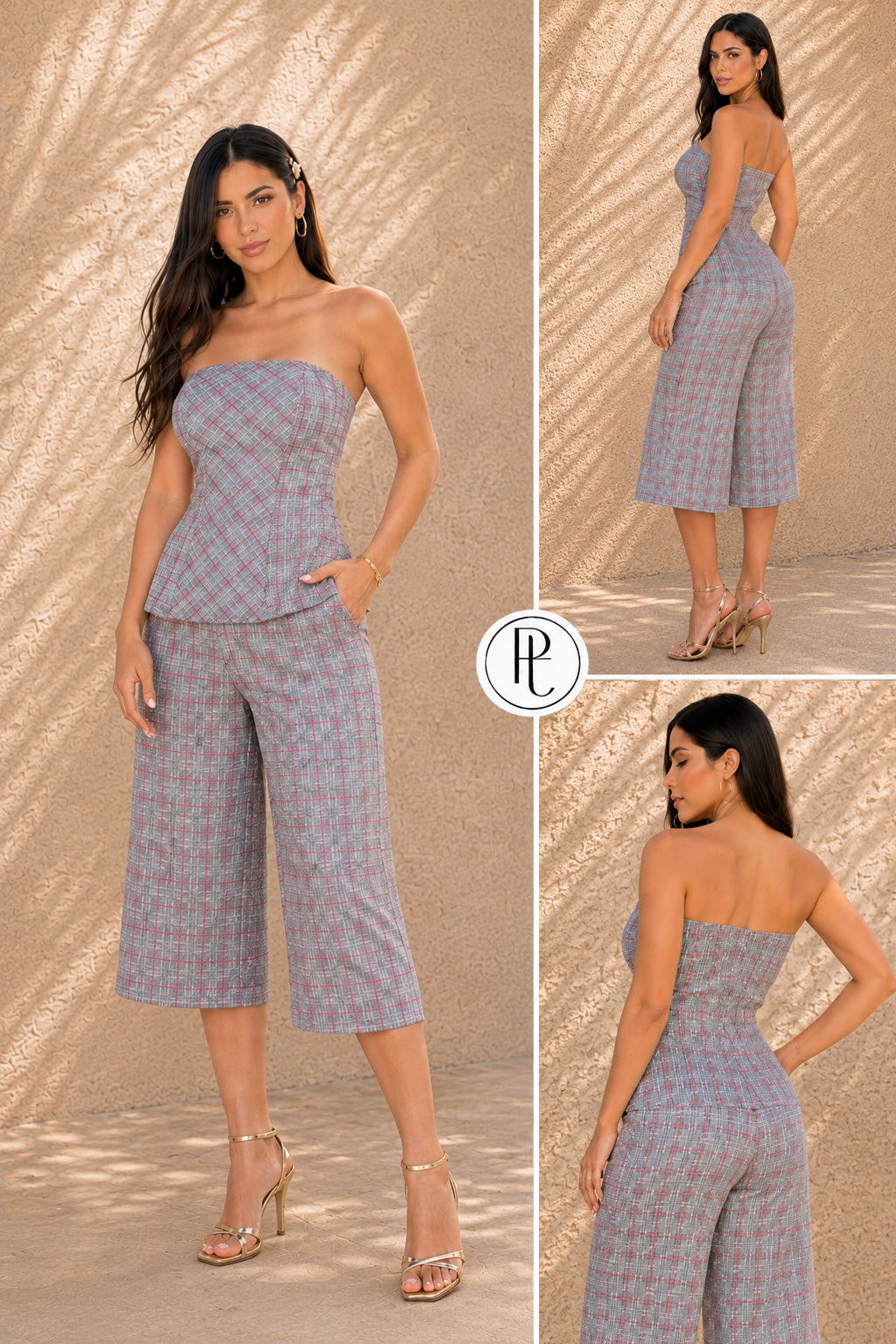 P74729 CONJUNTO CREPE LICRADO CUADROS