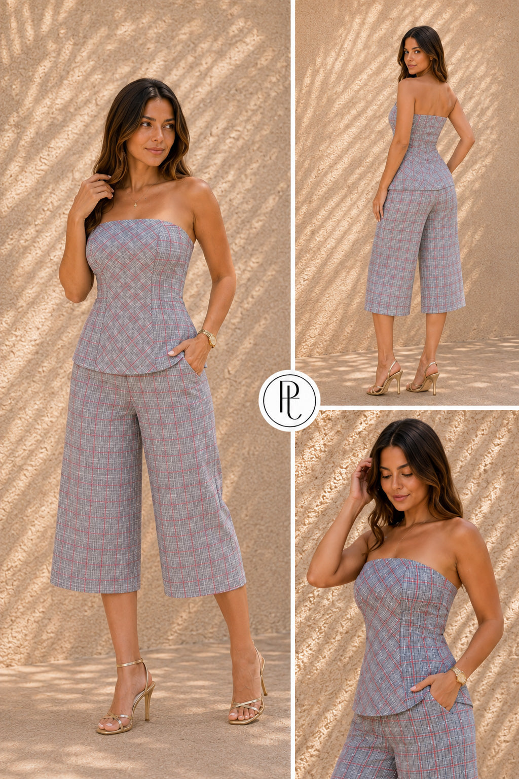 P74729 CONJUNTO CREPE LICRADO CUADROS