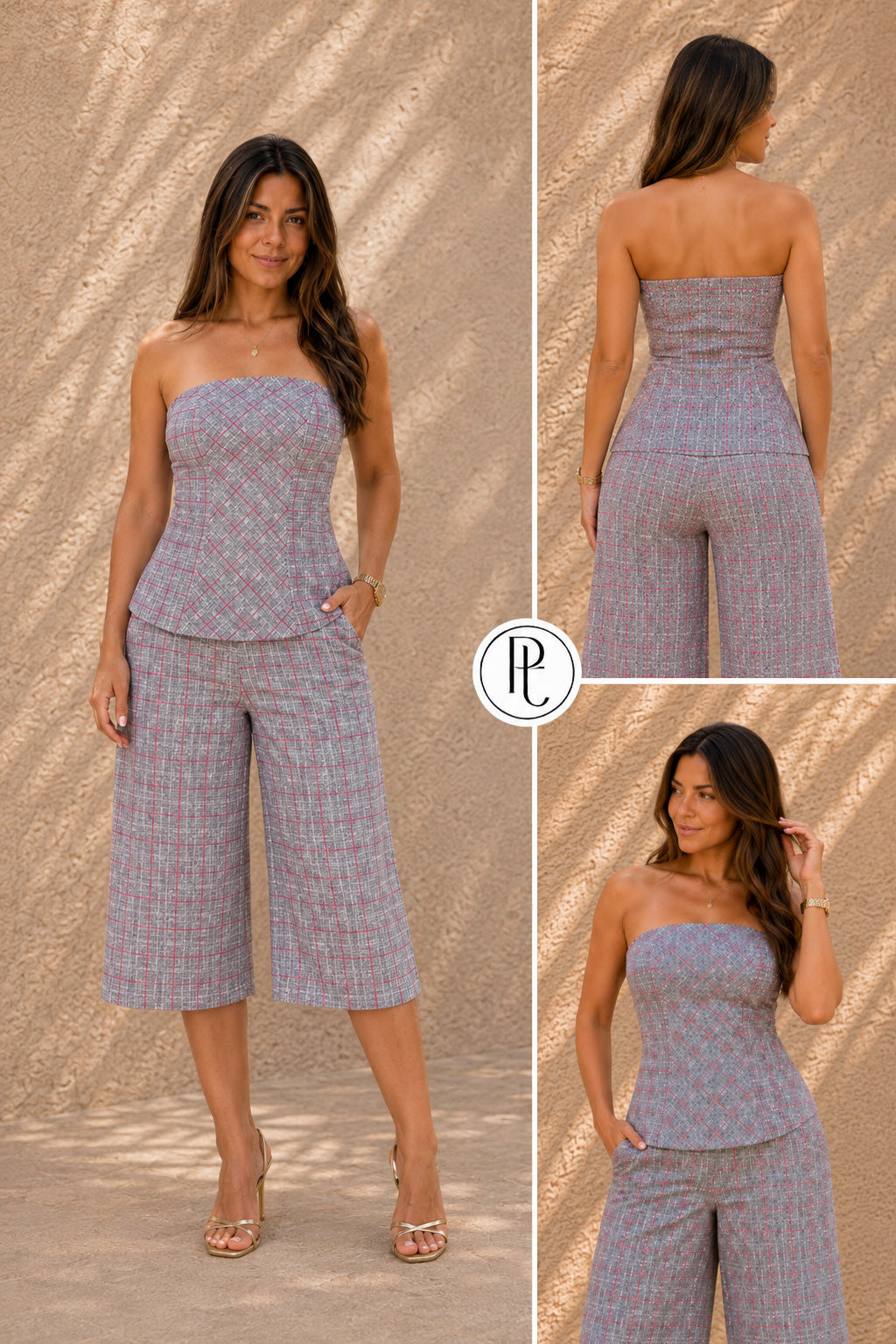 P74729 CONJUNTO CREPE LICRADO CUADROS