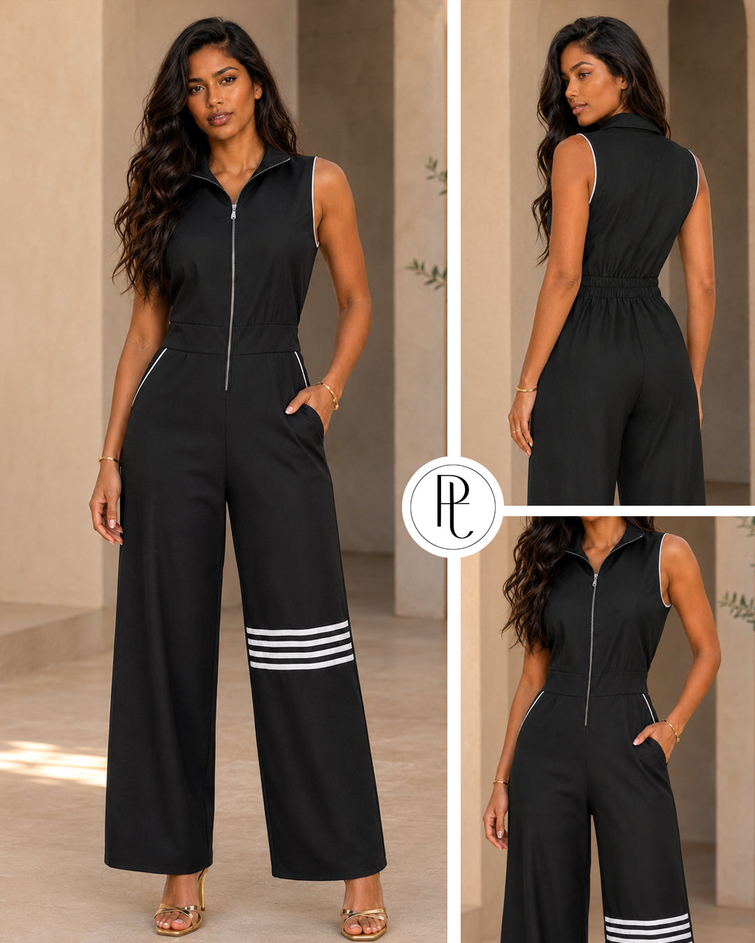 P74734 ENTERIZO POLIESTER ROSS NEGRO