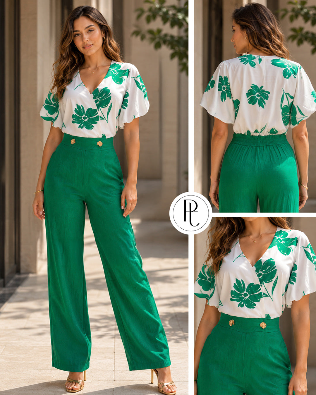 P74736 ENTERIZO CHALIS RAYON VERDE