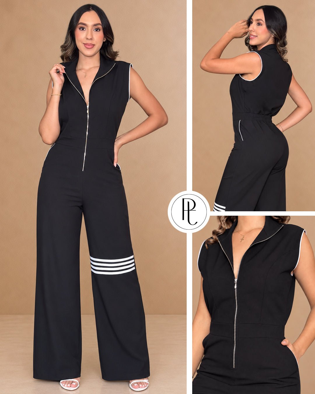 P74737 ENTERIZO ROSS CREPE NEGRO