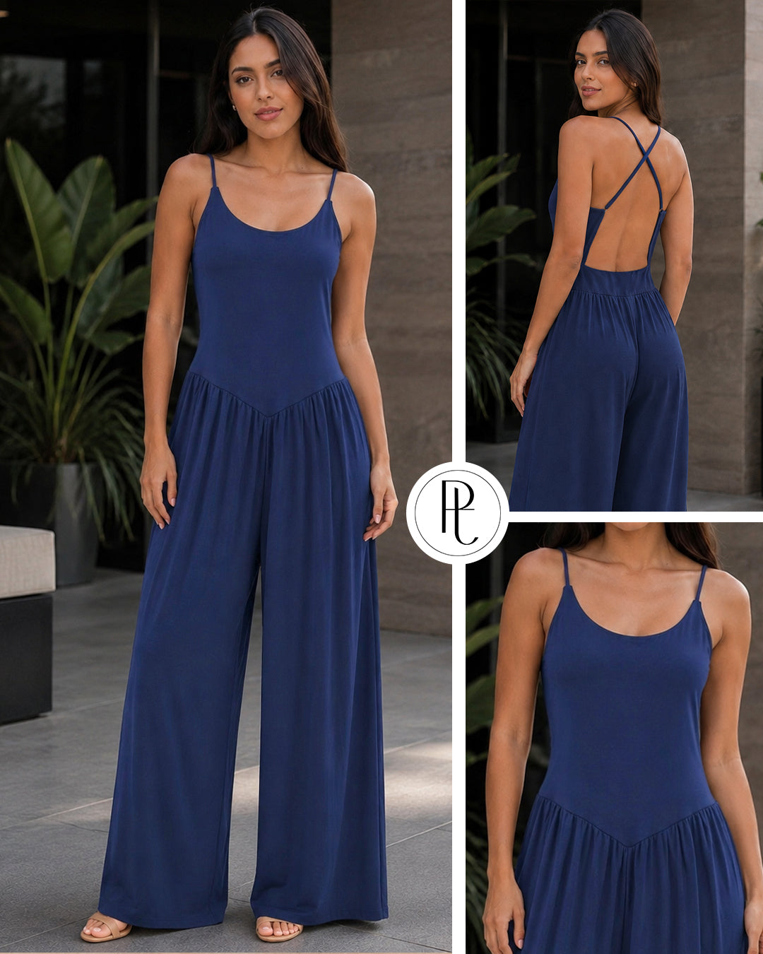 P74740 ENTERIZO VISCOSA BURDA AZUL